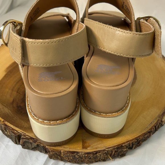 Sorel Joanie IV Platform Wedge Sandal Beige 3 inch heel Size 8 - Picture 6 of 11
